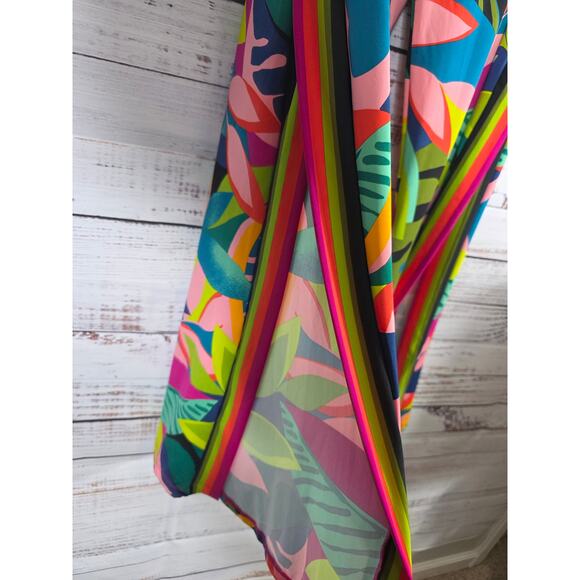 Trina Turk Rainforest Swim Cover up beach pants women's size Large - Picture 3 of 7